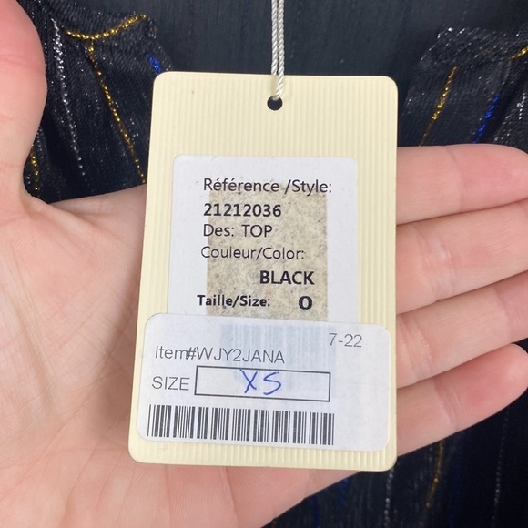 Anthropologie See U Soon Black Sparkle Multicoloured Blouse - Size XS - Picture 8 of 16